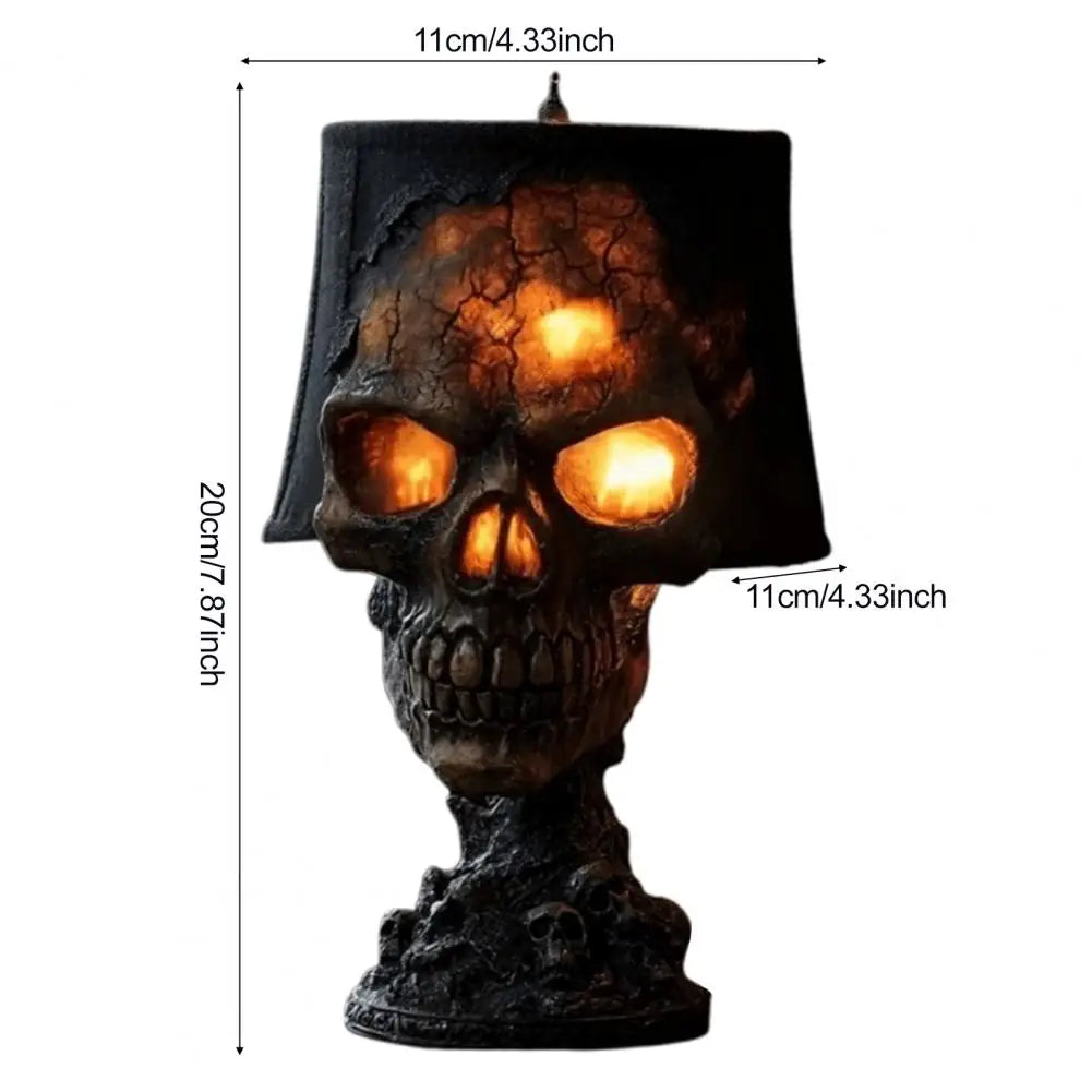 Halloween Lava Stone Skull Lamp Skull Desk Lamp with Spooky Led Light for Halloween Party Mantel Decoration Unique Room Accent