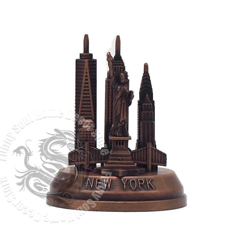 Metal American New York Landmarks Set Statue of Liberty Empire State Golden Gate Bridge Freedom Tower Souvenir Gift Home Decor