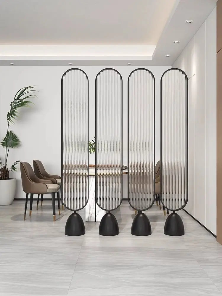 Partition living room screen arc oval long rainbow glass entrance door bedroom block seat screen
