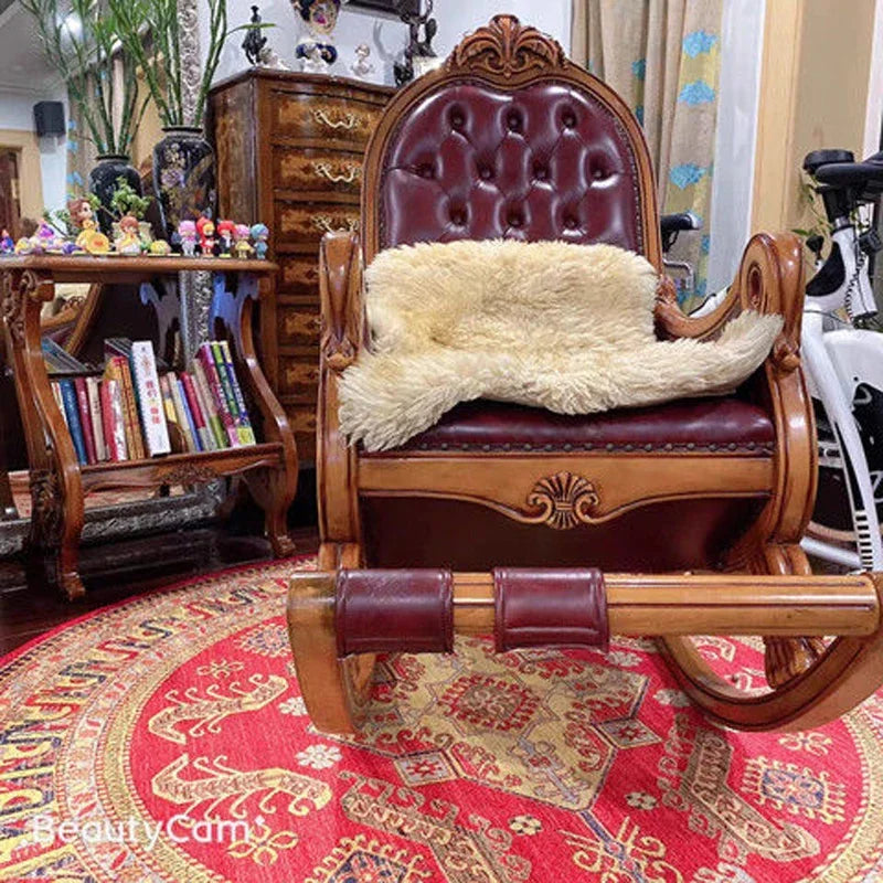 American Retro Home Carpets for Living Room Large Area Anti-slip Floor Mat Bedroom Decor Bedside Carpet Luxury Round Lounge Rug