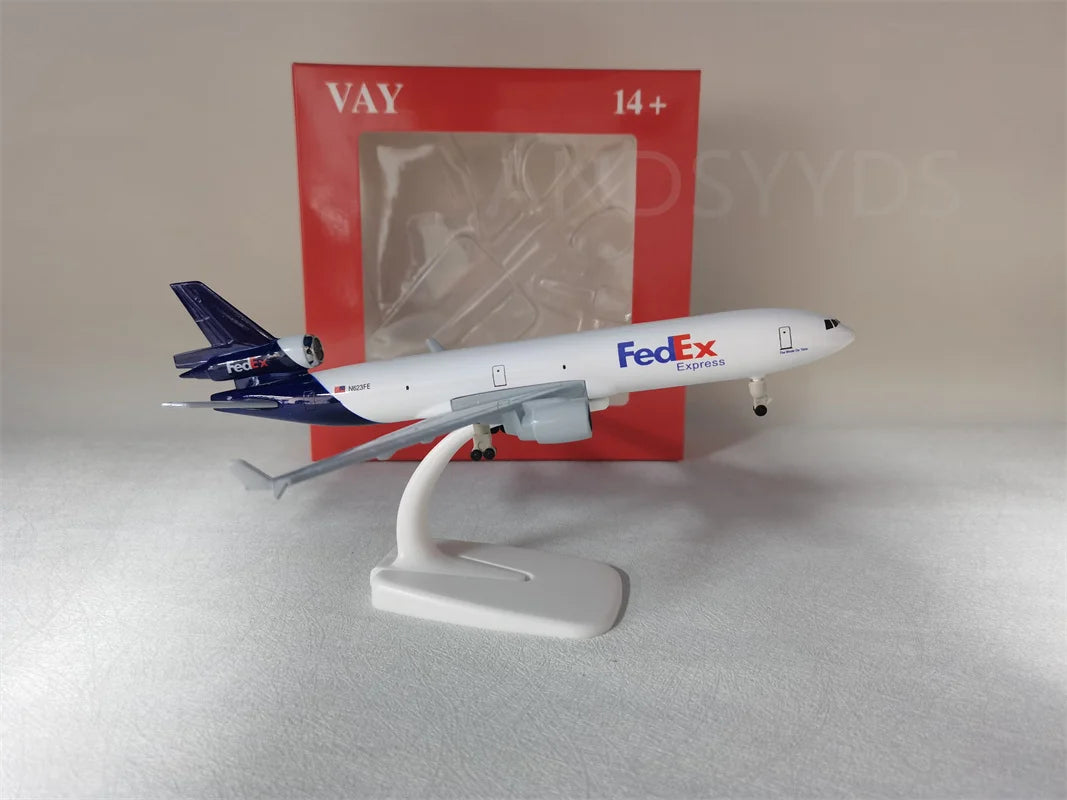 20cm Model Plane Md-11 Klm American World Cargo Airlines Alloy Metal Aircraft Model With Wheels Landing Gears Home Decor