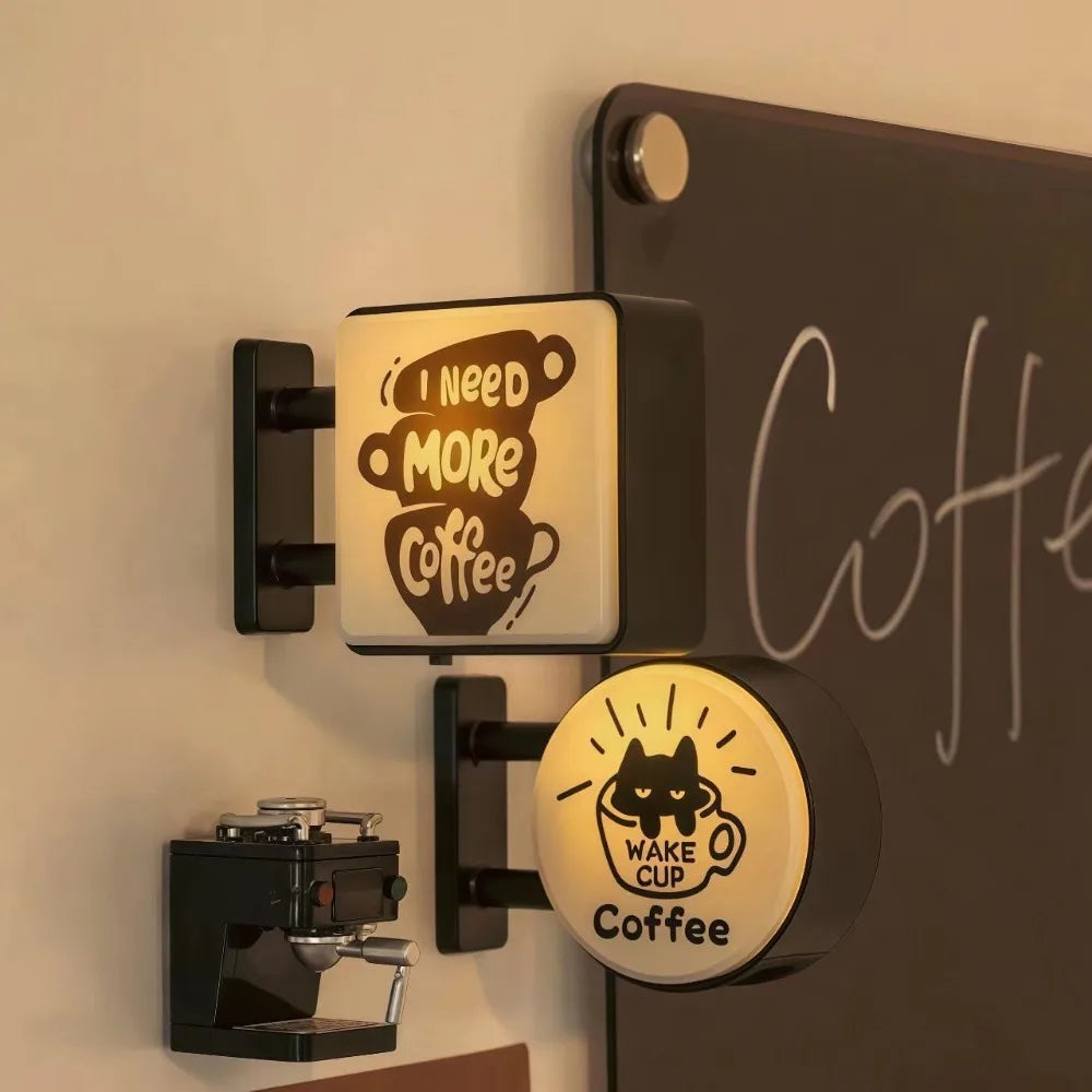 Retro Coffee Shop Fridge Magnet, Glowing Miniature Pegboard Refrigerator Magnet, Creative Coffee Corner Magnetic Ornament, Home