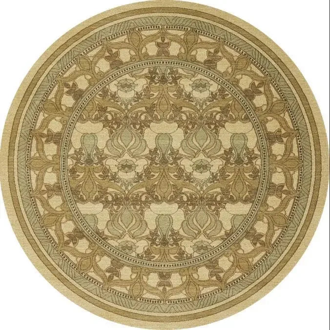 American Retro Home Carpets for Living Room Large Area Anti-slip Floor Mat Bedroom Decor Bedside Carpet Luxury Round Lounge Rug