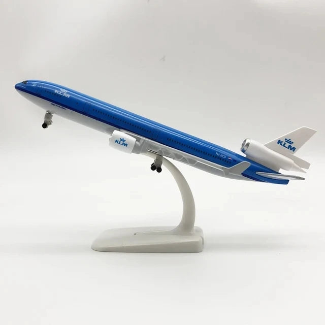 20cm Model Plane Md-11 Klm American World Cargo Airlines Alloy Metal Aircraft Model With Wheels Landing Gears Home Decor