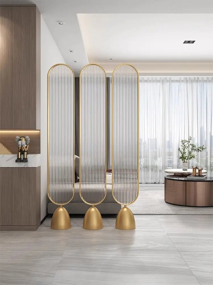 Partition living room screen arc oval long rainbow glass entrance door bedroom block seat screen