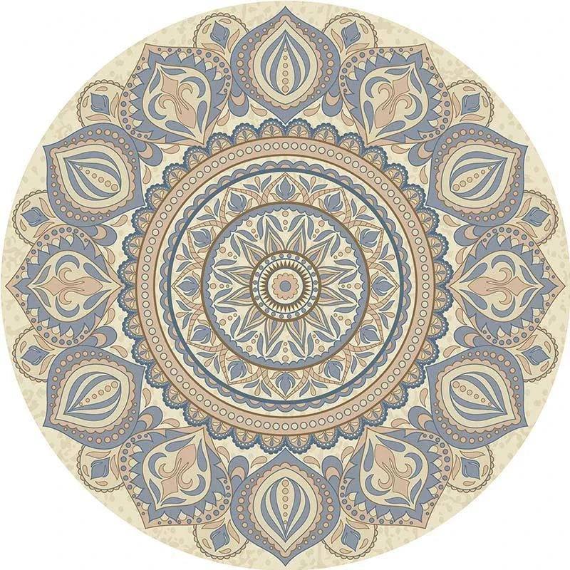 American Retro Home Carpets for Living Room Large Area Anti-slip Floor Mat Bedroom Decor Bedside Carpet Luxury Round Lounge Rug