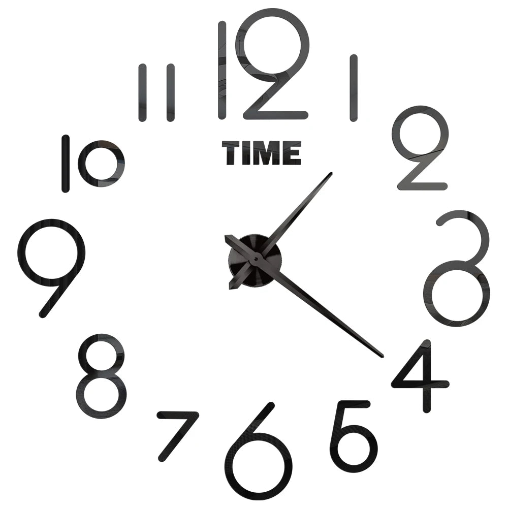 2026 Modern Design Large Wall Clock 3D DIY Quartz Clocks Fashion Watches Acrylic Mirror Stickers Living Room Home Decor Horloge