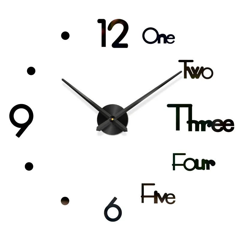 2026 Modern Design Large Wall Clock 3D DIY Quartz Clocks Fashion Watches Acrylic Mirror Stickers Living Room Home Decor Horloge