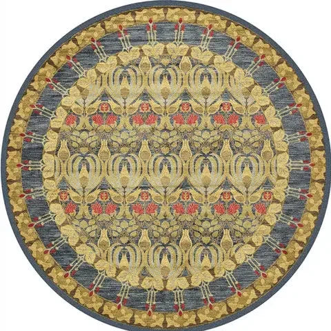 American Retro Home Carpets for Living Room Large Area Anti-slip Floor Mat Bedroom Decor Bedside Carpet Luxury Round Lounge Rug