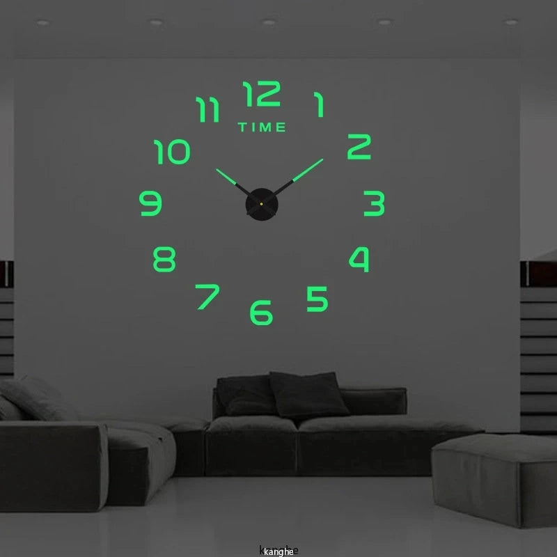 2026 Modern Design Large Wall Clock 3D DIY Quartz Clocks Fashion Watches Acrylic Mirror Stickers Living Room Home Decor Horloge