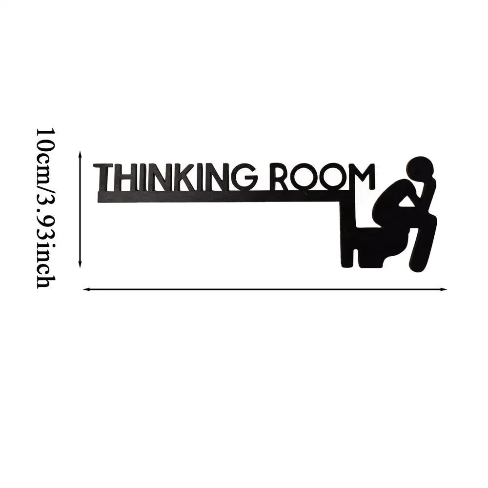 Funny Letter Door Topper Decor Bathroom Thinking Room Wood Toilet Door Sign Unique Thinking Room Home Wall Ornaments Creative