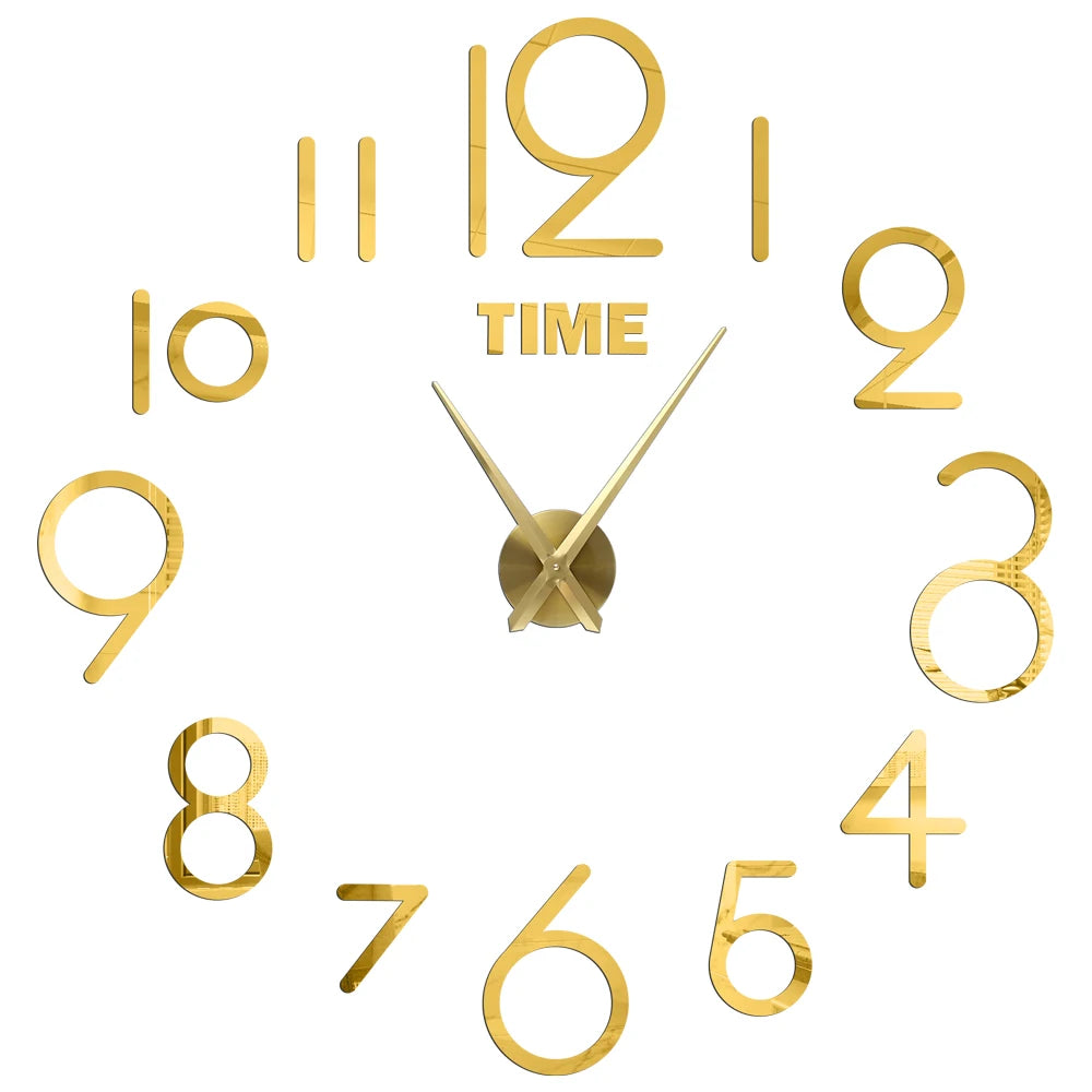 2026 Modern Design Large Wall Clock 3D DIY Quartz Clocks Fashion Watches Acrylic Mirror Stickers Living Room Home Decor Horloge