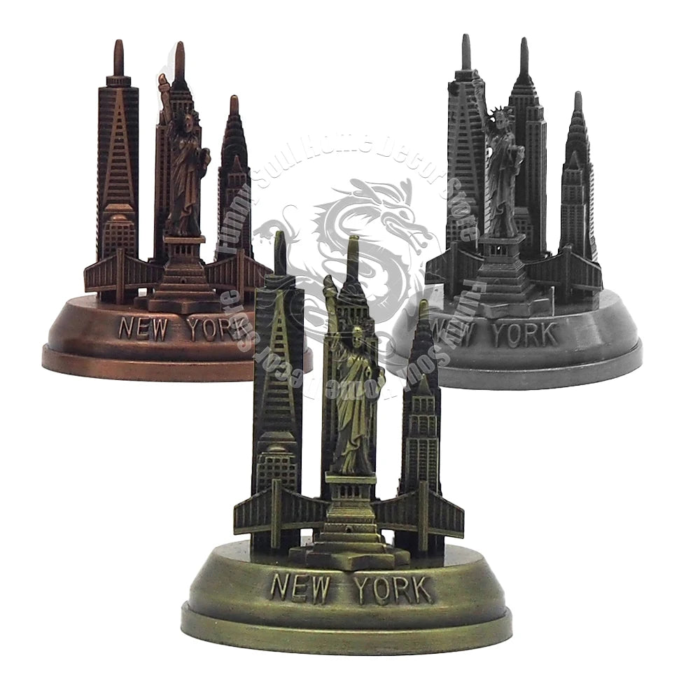 Metal American New York Landmarks Set Statue of Liberty Empire State Golden Gate Bridge Freedom Tower Souvenir Gift Home Decor