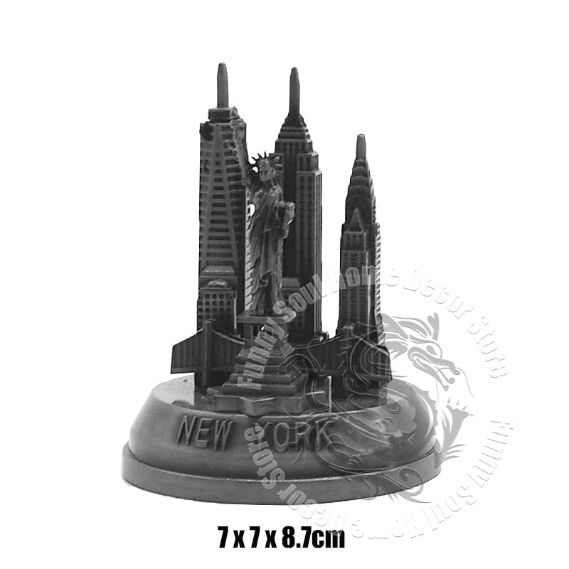 Metal American New York Landmarks Set Statue of Liberty Empire State Golden Gate Bridge Freedom Tower Souvenir Gift Home Decor