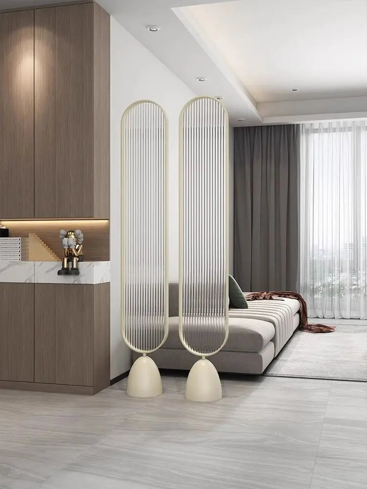 Partition living room screen arc oval long rainbow glass entrance door bedroom block seat screen