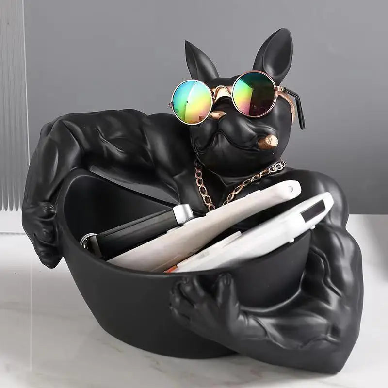 Chic French Bulldog Storage Box & Tray Home Decor for Keys Phones Remotes Entryway Doorstep Shoe Cabinet Desktop
