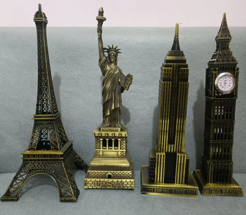 Metal Building Model Statue Home Office Decoration Decoration Building 3d Big Ben Alfie Tower Statue of Liberty Model Souvenir