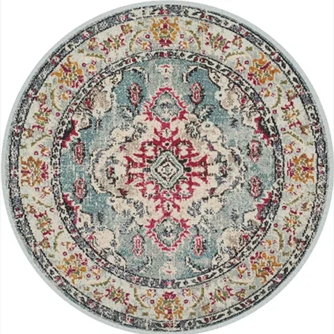 American Retro Home Carpets for Living Room Large Area Anti-slip Floor Mat Bedroom Decor Bedside Carpet Luxury Round Lounge Rug