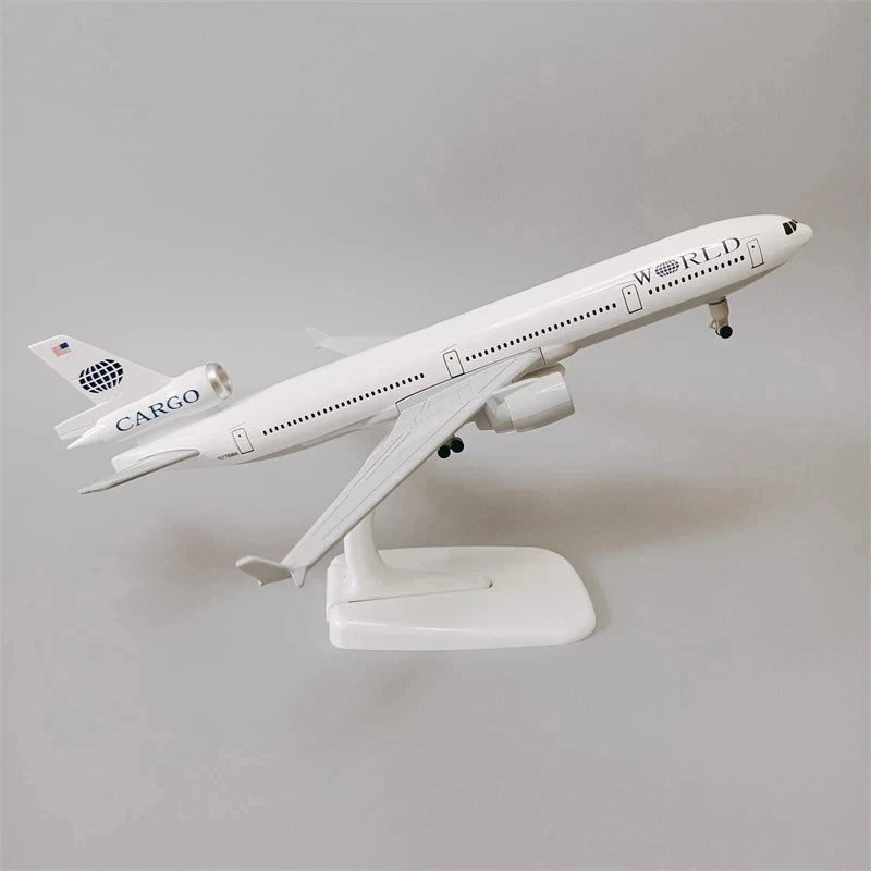 20cm Model Plane Md-11 Klm American World Cargo Airlines Alloy Metal Aircraft Model With Wheels Landing Gears Home Decor