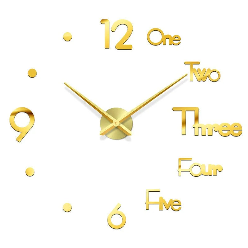 2026 Modern Design Large Wall Clock 3D DIY Quartz Clocks Fashion Watches Acrylic Mirror Stickers Living Room Home Decor Horloge