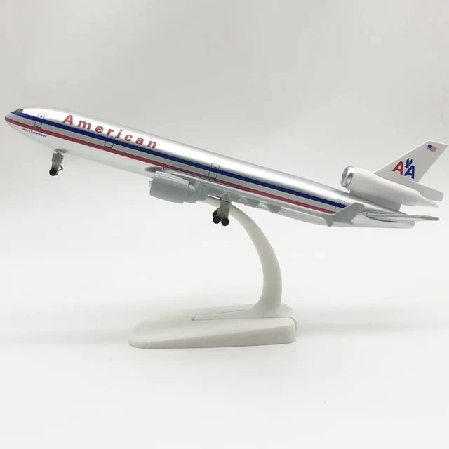 20cm Model Plane Md-11 Klm American World Cargo Airlines Alloy Metal Aircraft Model With Wheels Landing Gears Home Decor