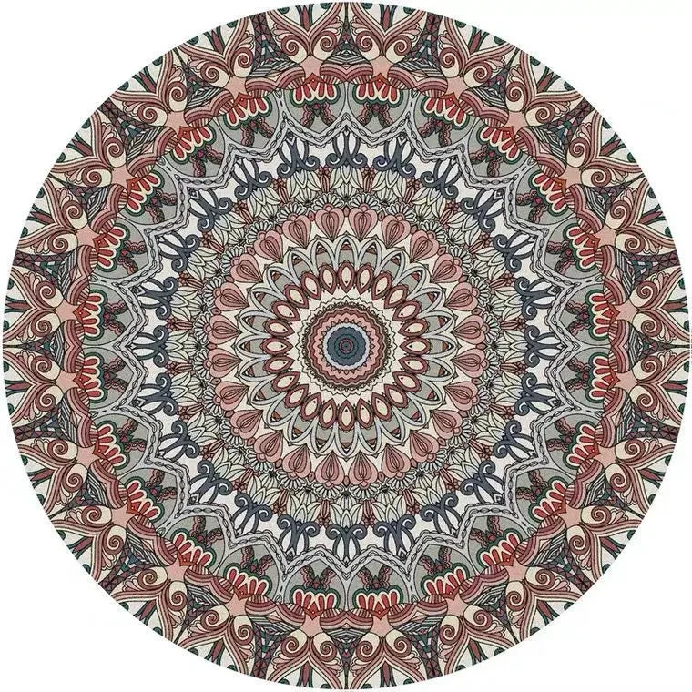 American Retro Home Carpets for Living Room Large Area Anti-slip Floor Mat Bedroom Decor Bedside Carpet Luxury Round Lounge Rug