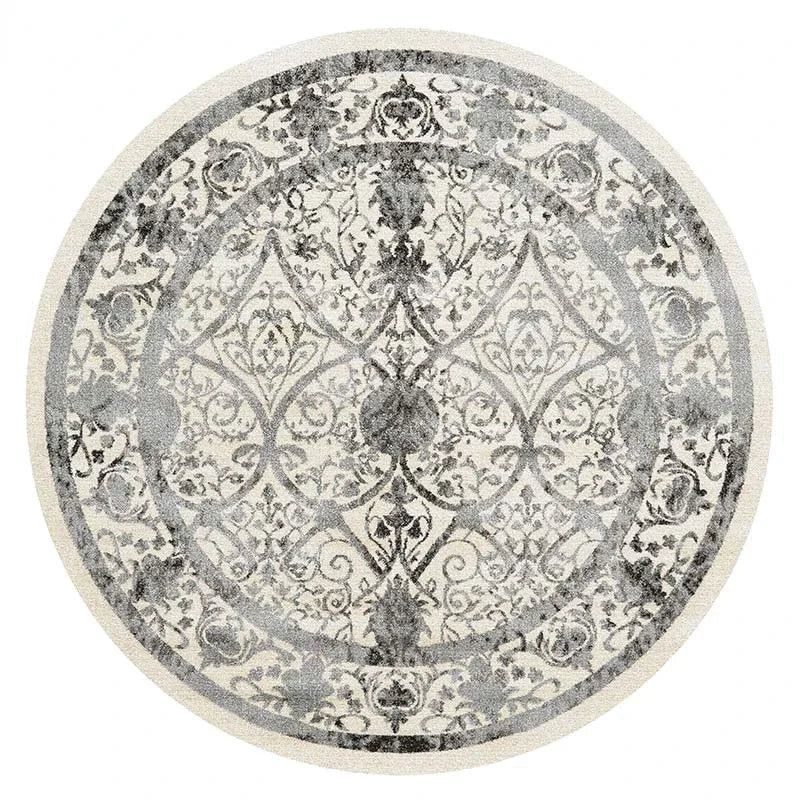 American Retro Home Carpets for Living Room Large Area Anti-slip Floor Mat Bedroom Decor Bedside Carpet Luxury Round Lounge Rug