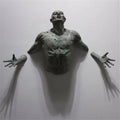 Imitation Copper Wall Decor Abstract Character Resin Rock Climbing Man Statue Sculpture Background Wall Art 3D Through Wall