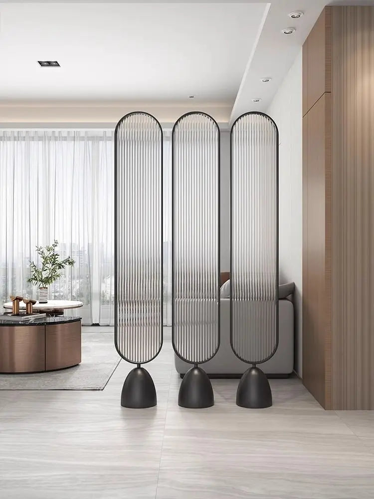 Partition living room screen arc oval long rainbow glass entrance door bedroom block seat screen