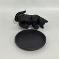 Cute Black Cat Jewelry Tray Holder | Creative Ring Dish Stand for Earrings Bracelets Storage | Desktop Organizer Gift for Women
