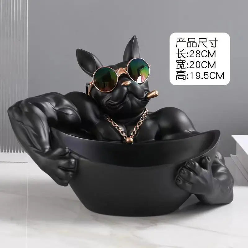 Chic French Bulldog Storage Box & Tray Home Decor for Keys Phones Remotes Entryway Doorstep Shoe Cabinet Desktop