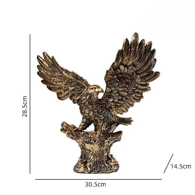 American Resin Golden Eagle Statue, Art Animal Model, Collection Ornament, Home Office, Cabinet Decor, Desktop Decor, Figurines