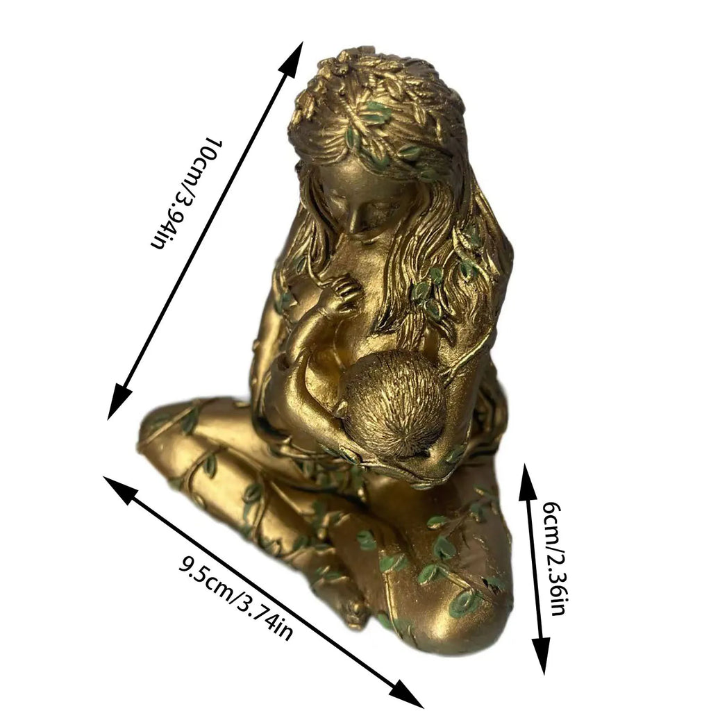 Mother Earth Resin Statue Handcrafted Nature Goddess Figurine for Home Decor Christmas Gift Spiritual Earth-Themed Decoration