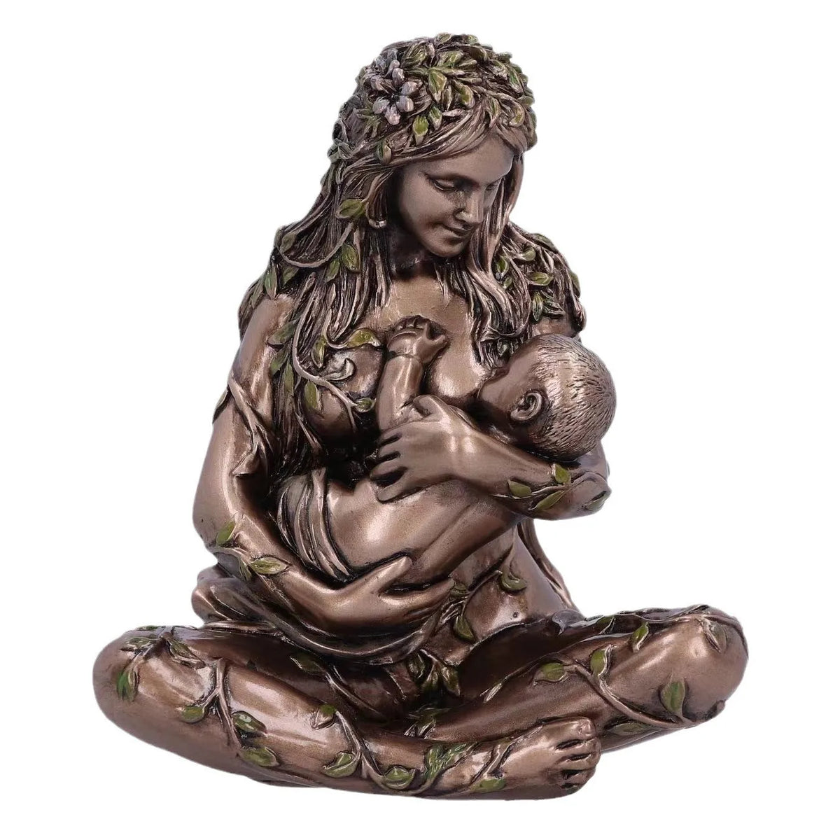 Mother Earth Resin Statue Handcrafted Nature Goddess Figurine for Home Decor Christmas Gift Spiritual Earth-Themed Decoration