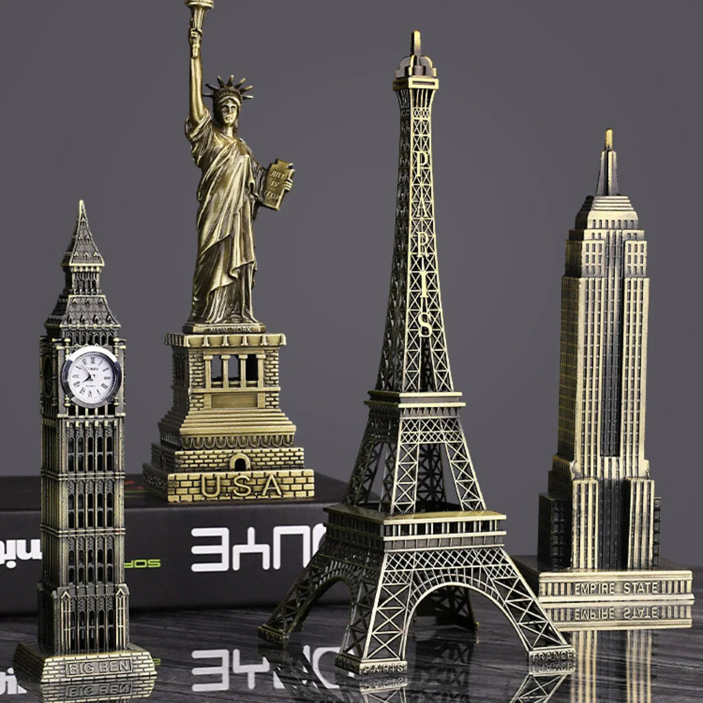 Metal Building Model Statue Home Office Decoration Decoration Building 3d Big Ben Alfie Tower Statue of Liberty Model Souvenir