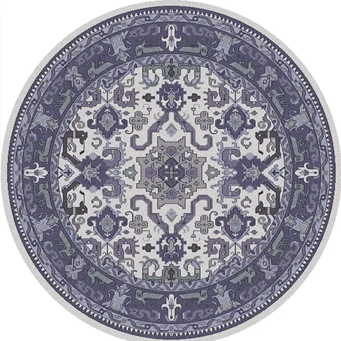 American Retro Home Carpets for Living Room Large Area Anti-slip Floor Mat Bedroom Decor Bedside Carpet Luxury Round Lounge Rug