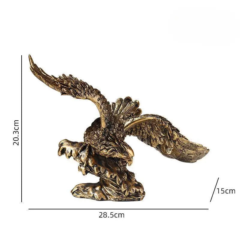 American Resin Golden Eagle Statue, Art Animal Model, Collection Ornament, Home Office, Cabinet Decor, Desktop Decor, Figurines