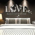 3D Acrylic Love Mirror Wall Sticker With Pink Purple TV Background Bedroom Living Room Sticker Wedding Room Home Decoration