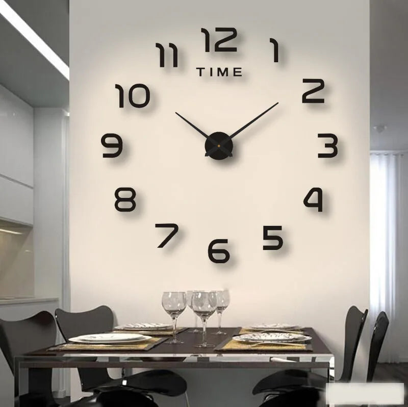 2026 Modern Design Large Wall Clock 3D DIY Quartz Clocks Fashion Watches Acrylic Mirror Stickers Living Room Home Decor Horloge