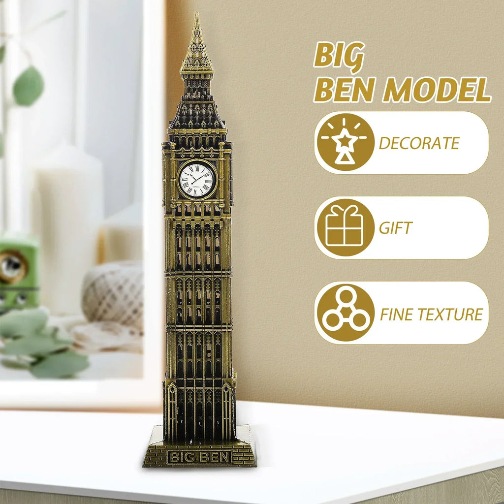Metal Building Model Statue Home Office Decoration Decoration Building 3d Big Ben Alfie Tower Statue of Liberty Model Souvenir