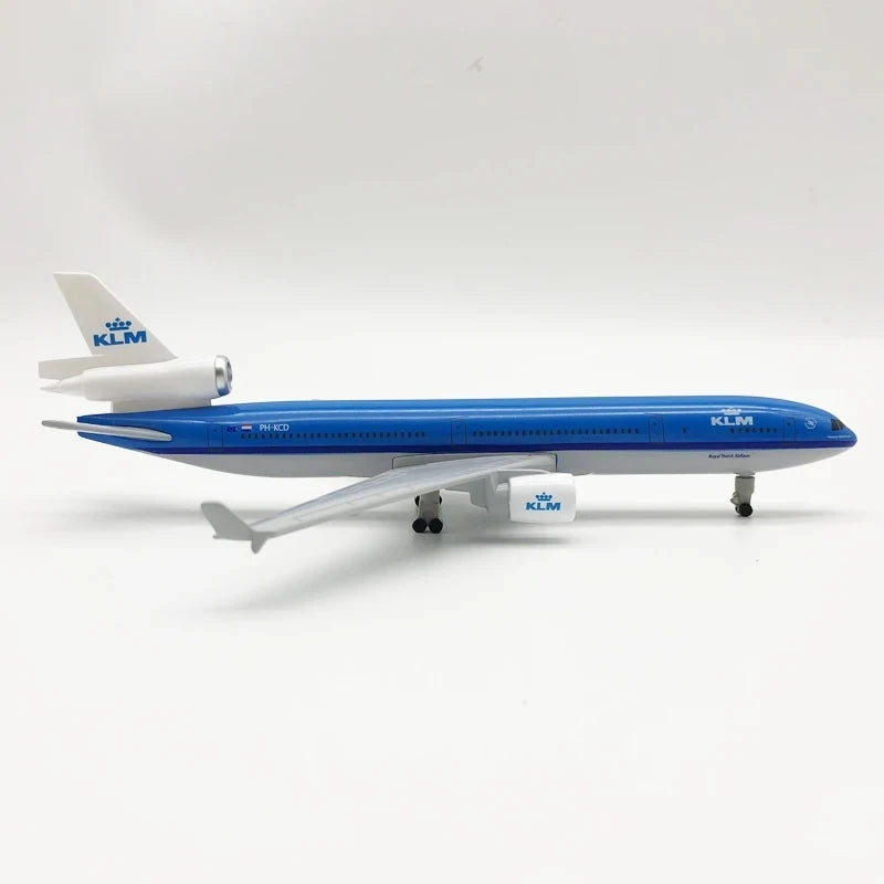 20cm Model Plane Md-11 Klm American World Cargo Airlines Alloy Metal Aircraft Model With Wheels Landing Gears Home Decor