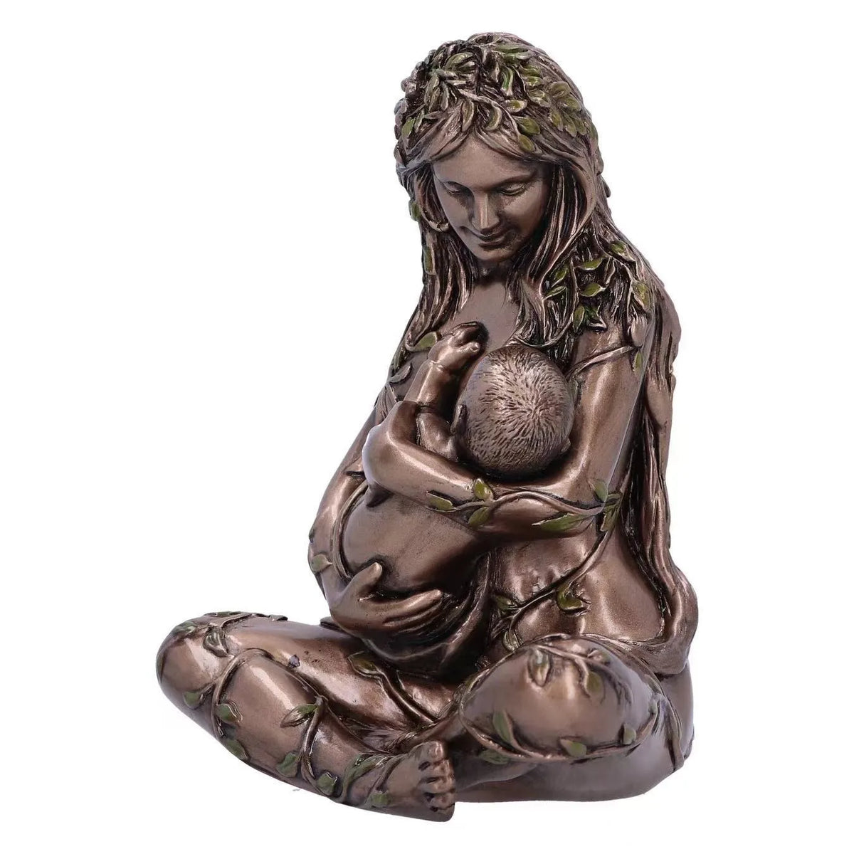 Mother Earth Resin Statue Handcrafted Nature Goddess Figurine for Home Decor Christmas Gift Spiritual Earth-Themed Decoration