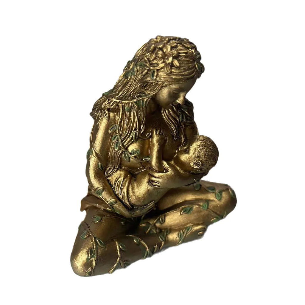 Mother Earth Resin Statue Handcrafted Nature Goddess Figurine for Home Decor Christmas Gift Spiritual Earth-Themed Decoration