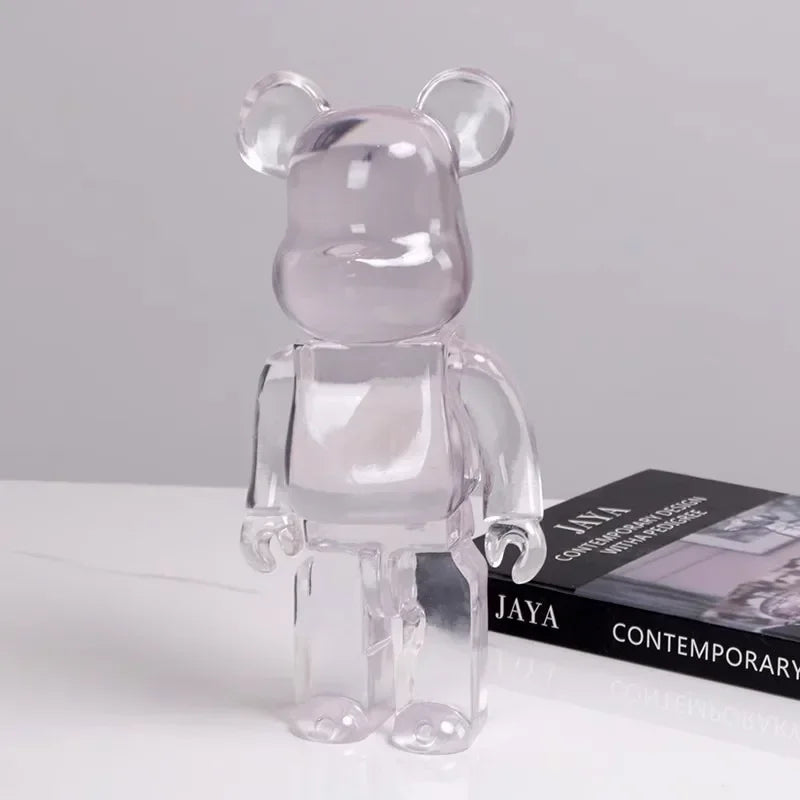 Transparent Bear Figurine Resin Clear Violent Bear Statues Aesthetic Figurines Sculpture Decor Luxury Living Room Decoration