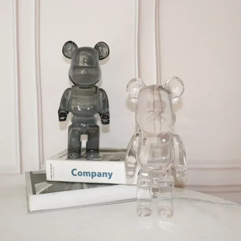 Transparent Bear Figurine Resin Clear Violent Bear Statues Aesthetic Figurines Sculpture Decor Luxury Living Room Decoration